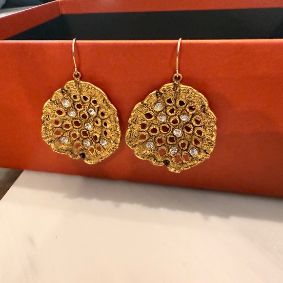Lotus Pod Earrings by Janet Mavec with Swarovski Crystals - Picture 1 of 5